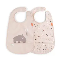 Haklapp 2-pack Ozzo - Powder | Baby & Barn - Äta - Haklappar | BabyMode
