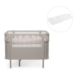 Växasäng 2i1 Baby & Juniorsäng och Madrass till Classic II - Jetty Beige | Barnrum | BabyMode