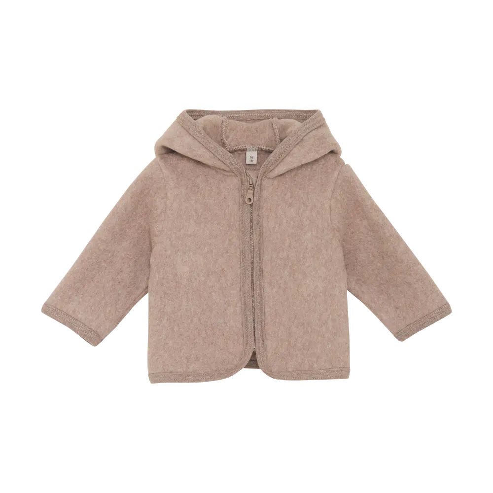 Jacka m. Öron, bomullsfleece - Savannah Melange - 62 | Barnkläder - Ytterplagg - Softshell & fleece - Fleece | BabyMode