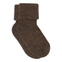 MP Denmark Ullankelstrumpor Rib - Brown Melange