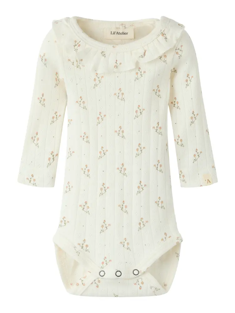Rachello Ria Långärmad Body - Coconut Milk - 74 | Barnkläder - Bodys & overaller - Långärmad body | BabyMode