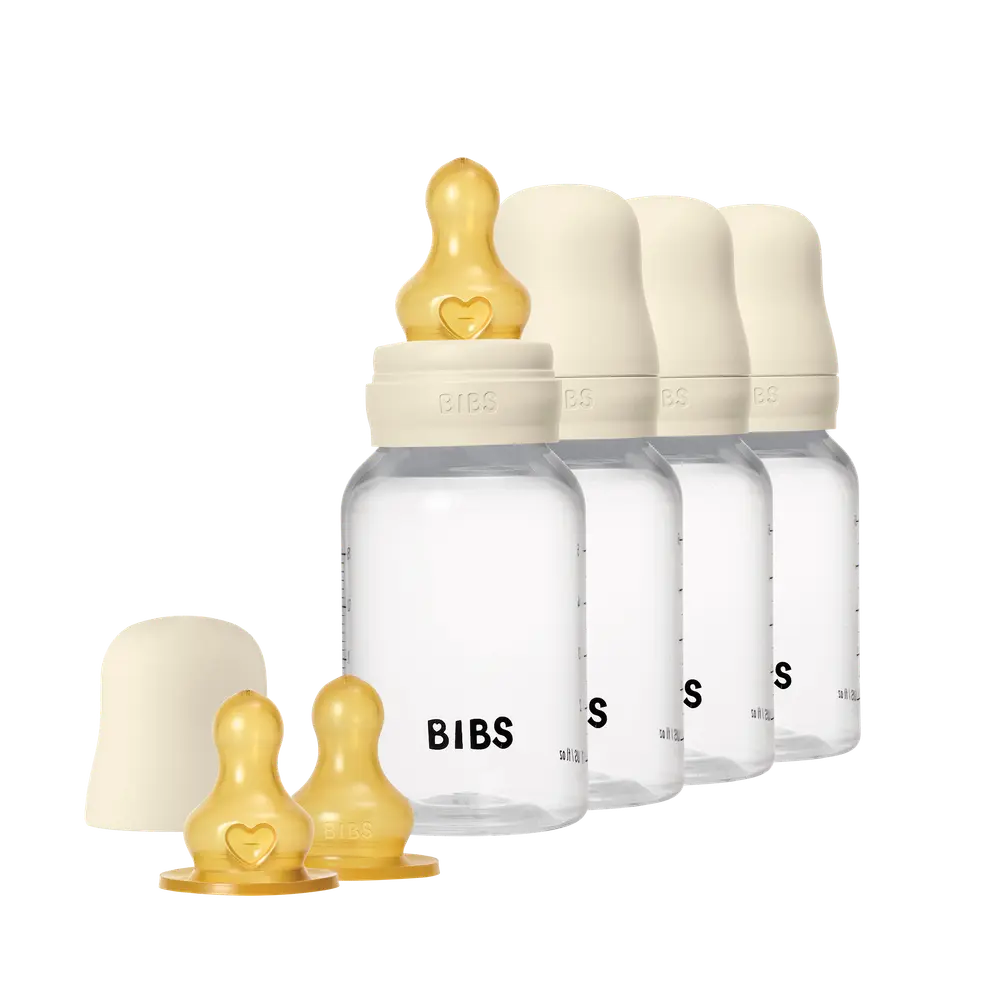 Rund nappflaska Latex 4-Pack 150ml - Ivory | Baby & Barn - Äta - Nappflaskor | BabyMode
