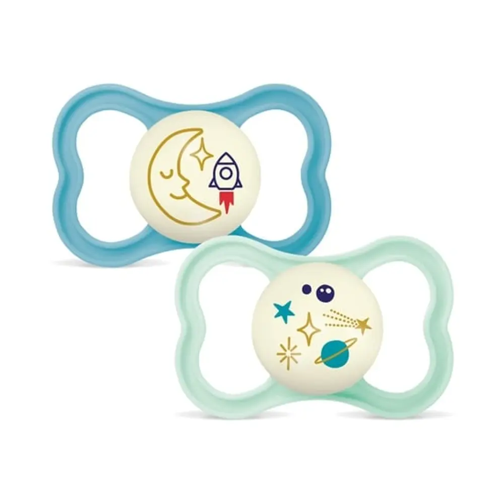 Air Night Silk Napp 6-16 mån 2-pack - Blue | Baby & Barn - Sköta - Nappar | BabyMode