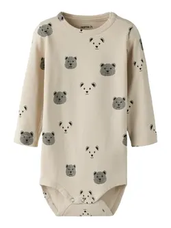 Birk Långärmad Body - Peyote | Kläder - Bodys & overaller - Långärmad body | BabyMode