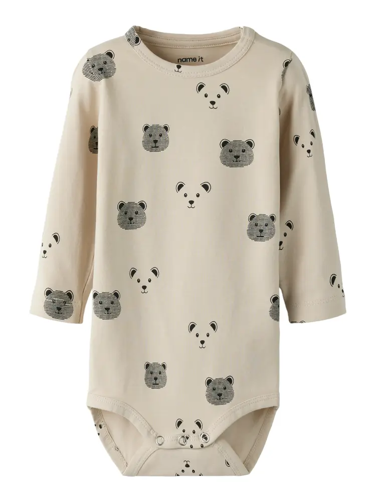 Birk Långärmad Body - Peyote - 62 | Barnkläder - Bodys & overaller - Långärmad body | BabyMode