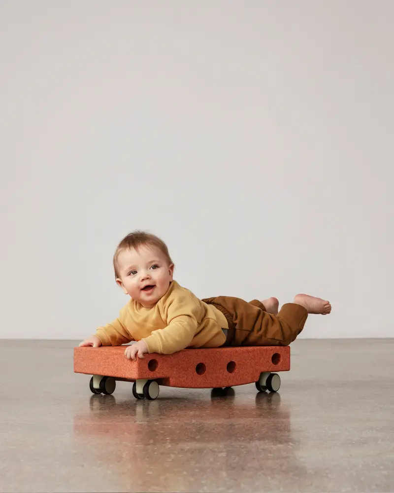 Scooterbräda - Burnt Orange / Dusty Green | Leksaker - Aktivitetsleksaker - Motorikleksaker | BabyMode