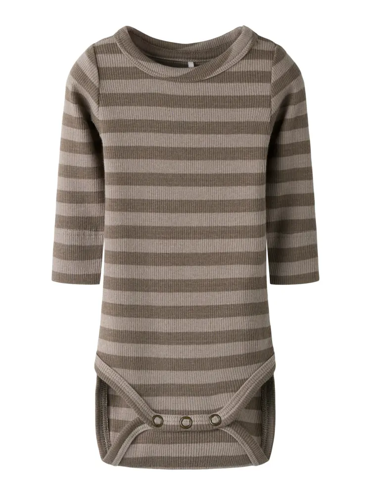 Name It Banio Långärmad Body - Morel - 86 | Barnkläder - Bodys & overaller - Långärmad body | BabyMode