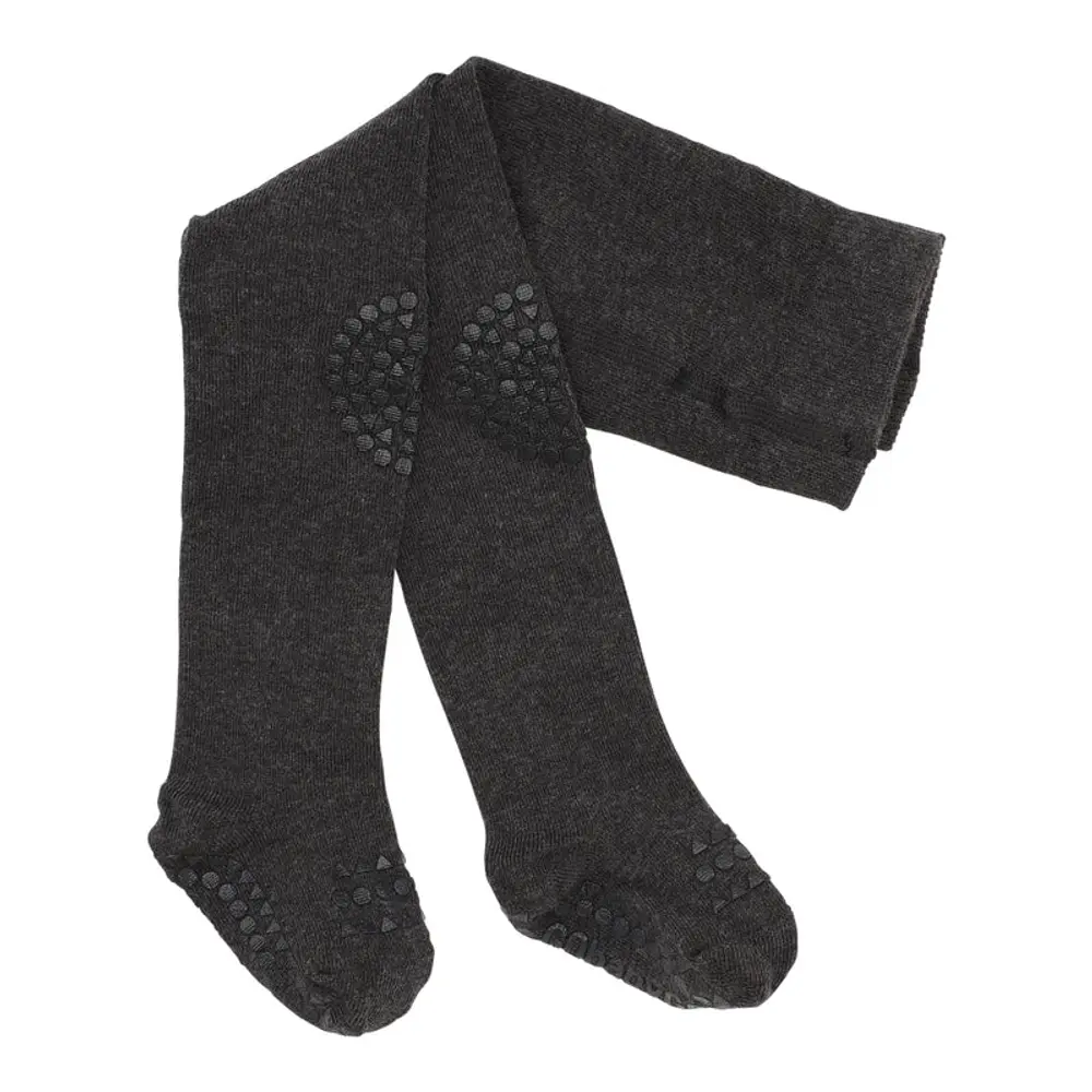 Strumpbyxor med Krypskydd Bambu - Dark Grey Melange - 12-18M | Barnkläder - Strumpor & strumpbyxor - Strumpbyxor | BabyMode