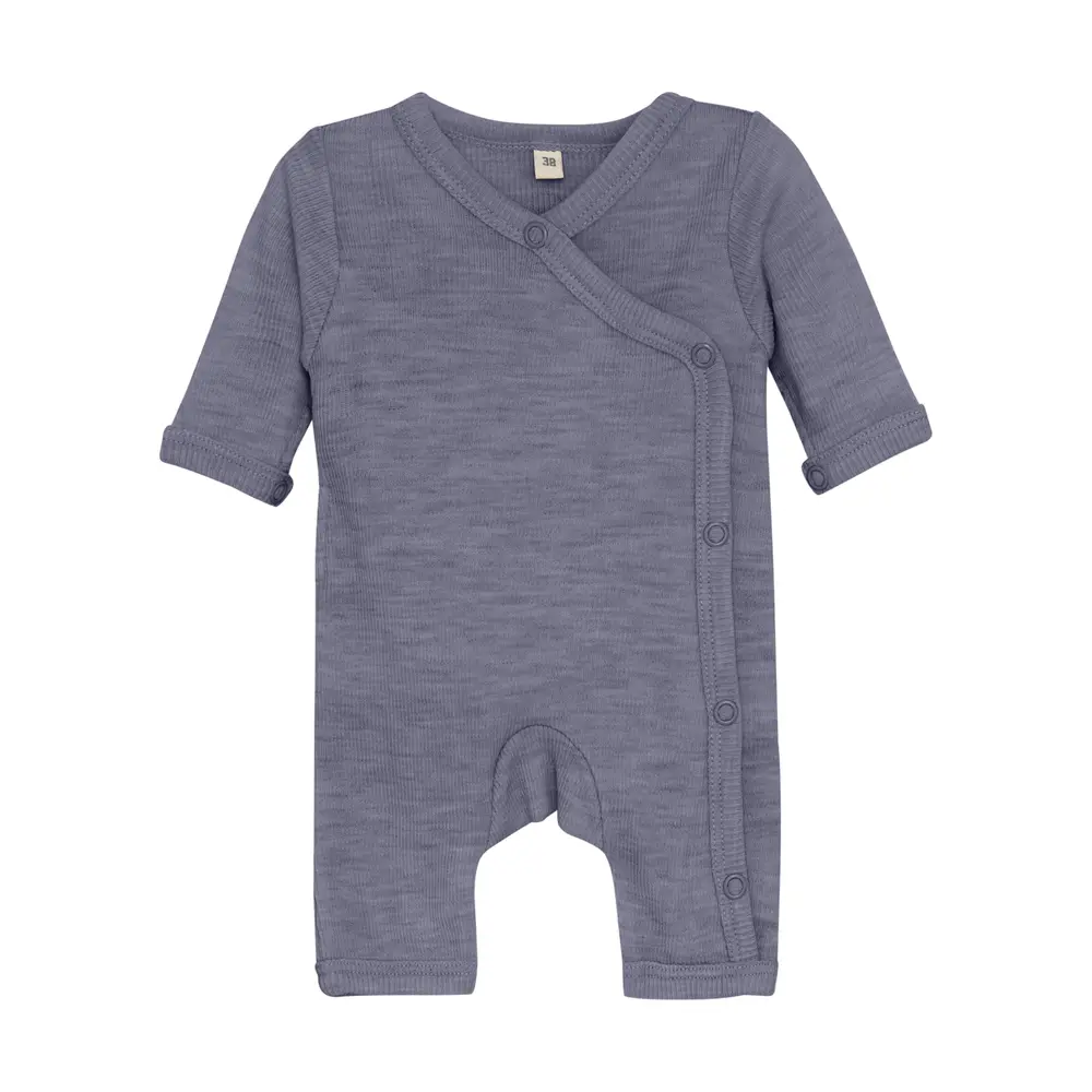 Jumpsuit Ull Solid - Folkstone Gray Melange - 50 | Barnkläder - Ull - Ulloveraller | BabyMode