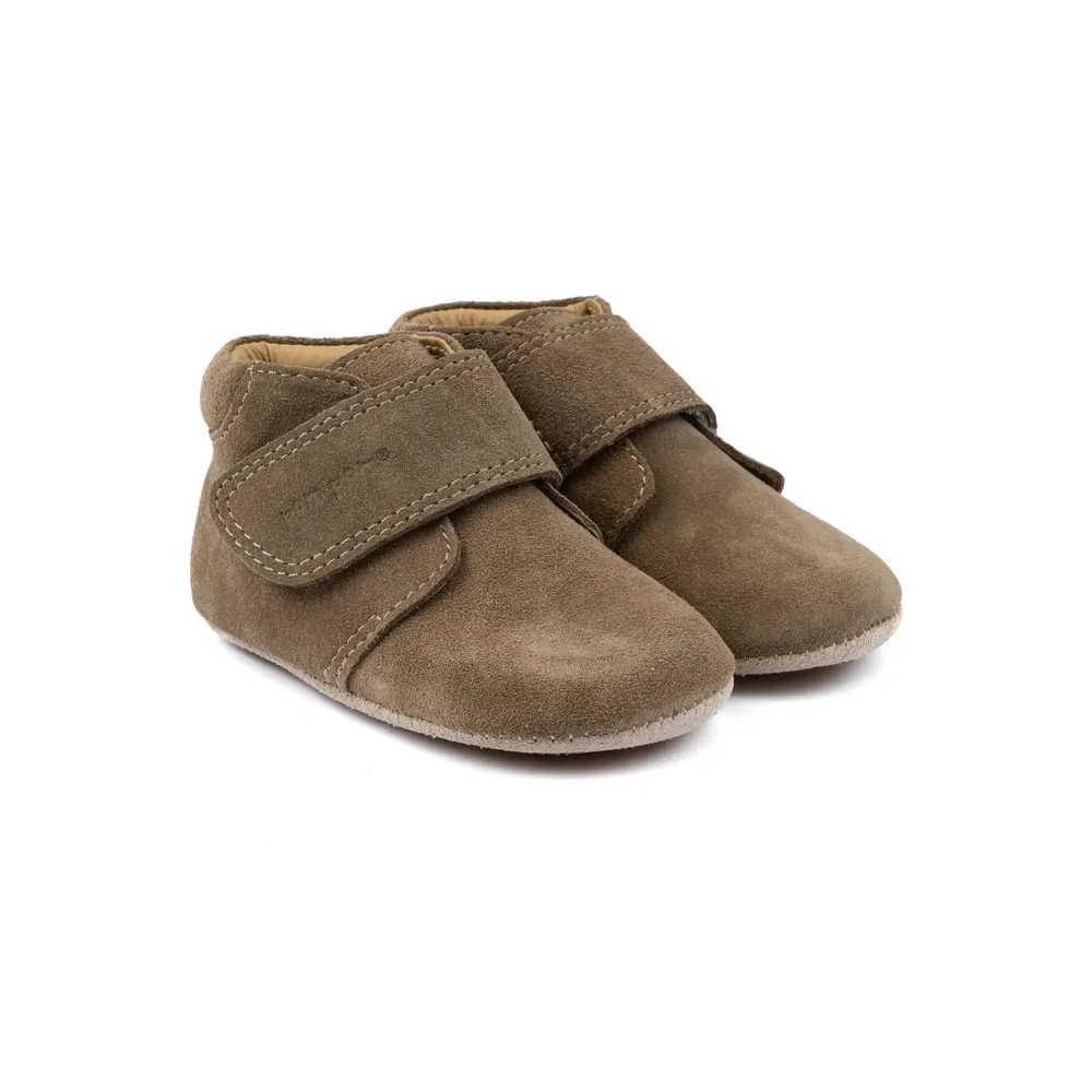 Inneskor Velcro Season - Khaki Suede - 23 | Barnskor - Inneskor & tofflor - Tofflor | BabyMode