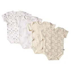Kortärmad Body 4-pack - Offwhite | Kläder - Bodys & overaller - Kortärmad body | BabyMode