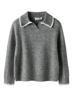 Rikasa Stickad Polo - Grey Melange 