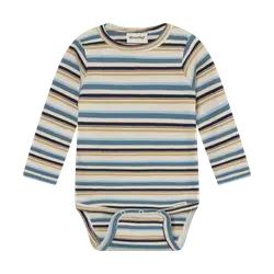 Längåarmad Rib Body m. Ränder - Moonstone | Kläder - Bodys & overaller - Långärmad body | BabyMode