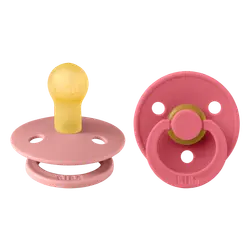 Napp Colour 2-pack Latex Rund 0-6 mån - Dusty Pink/Coral | Baby & Barn - Sköta - Nappar | BabyMode