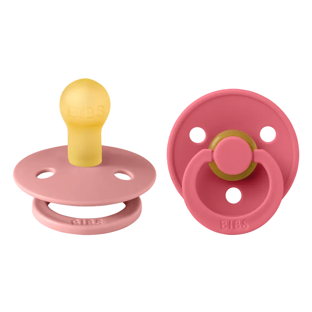 Napp Colour 2-pack Latex Rund 0-6 mån - Dusty Pink/Coral | Baby & Barn - Sköta - Nappar | BabyMode