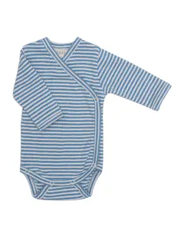 Nyfödd Omlottbody - Azur Stripe | Kläder - Bodys & overaller - Långärmad body | BabyMode