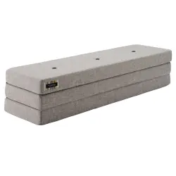 Fällbar madrass – 3 veck, ljusgrå/mörkgrå knapp | Barnrum - Möbler - Barnfåtöljer & barnsoffor | BabyMode