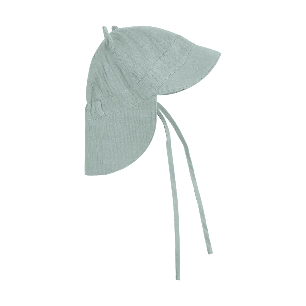 Sommarhatt m. Öron Muslin - Gray Mist - 3-6 MDR. | Barnkläder - Mössor, vantar och tossor - Solhattar | BabyMode