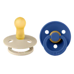 Napp Colour 2-pack Latex Rund 6-18 mån - Vanilla/Cornflower | Baby & Barn - Sköta - Nappar | BabyMode