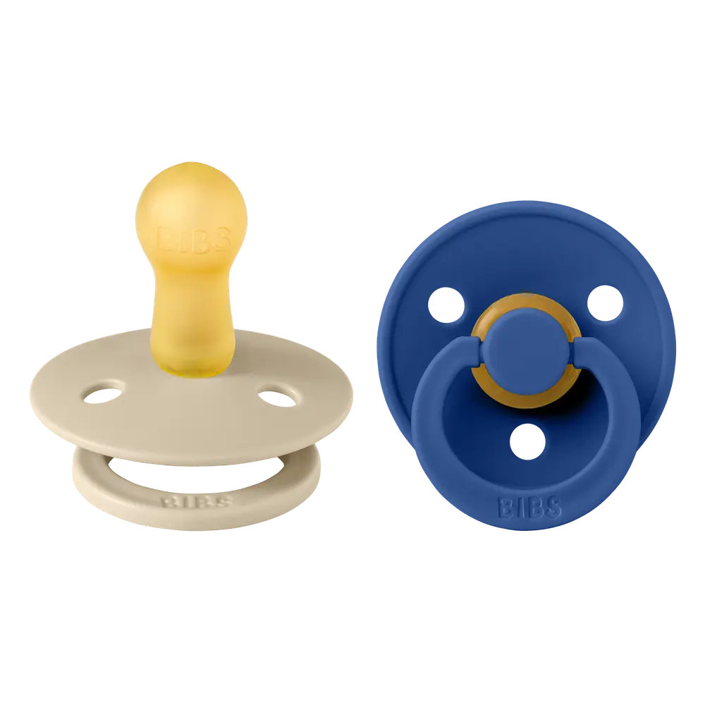 Napp Colour 2-pack Latex Rund 6-18 mån - Vanilla/Cornflower | Baby & Barn - Sköta - Nappar | BabyMode