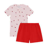 T-shirt och Shorts Set - Peach Blush