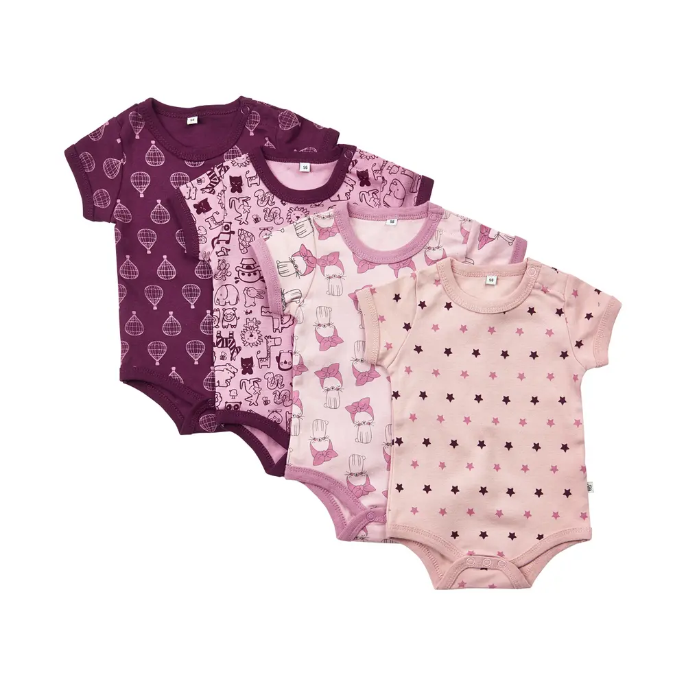 Kortärmad Body 4-pack - Lilac - 62 | Barnkläder - Bodys & overaller - Kortärmad body | BabyMode