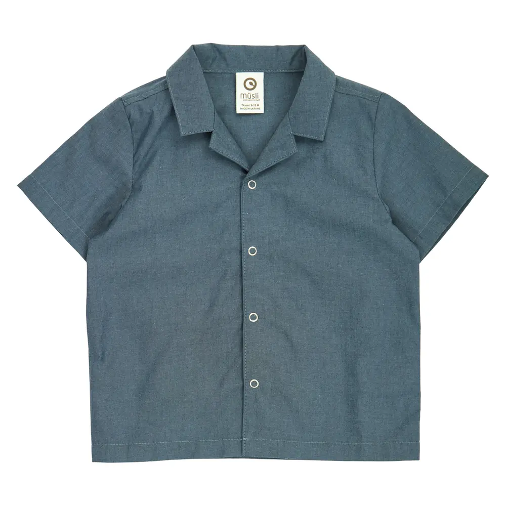 Chambray skjorta - Chambray - 68 | Barnkläder - Toppar - Skjortor - Skjortor | BabyMode