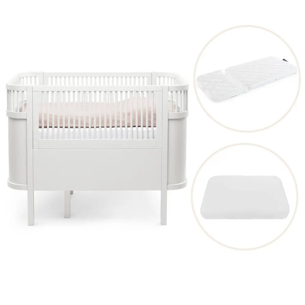 Växasäng 2 i 1 Baby & Juniorsäng - Classic White