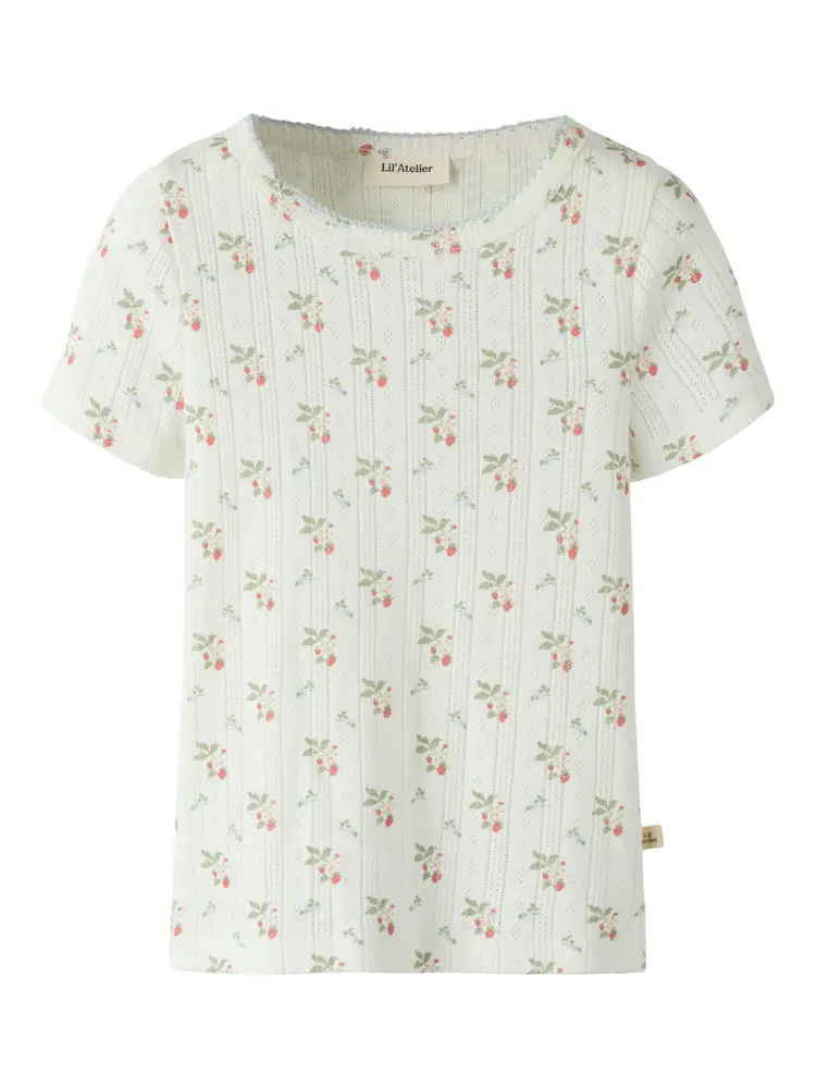Lil Atelier Rachello Dap T-Shirt - Coconut Milk - 116 | Barnkläder - Toppar - T-shirts & toppar | BabyMode
