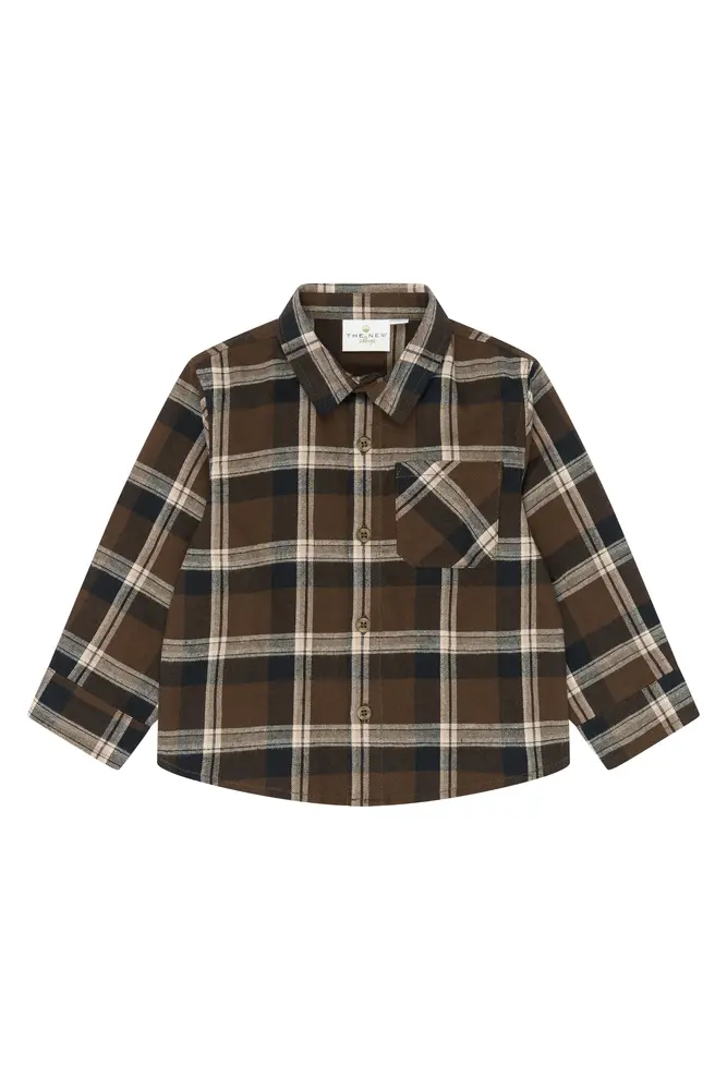 The New Siblings Yaki Flannel Skjorta - Navy Blazer Check - 86