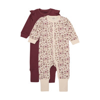 Långärmad Jumpsuit 2-pack Red Mahogany