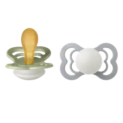 Napp Supreme Glow 2-pack Latex Symmetrisk 6-18 mån - Sage/Cloud | Baby & Barn - Sköta - Nappar | BabyMode