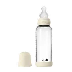 Nappflaska Glas Baby Silikon Medium Slow Flow 240 ml - Ivory | Baby & Barn - Äta - Nappflaskor | BabyMode