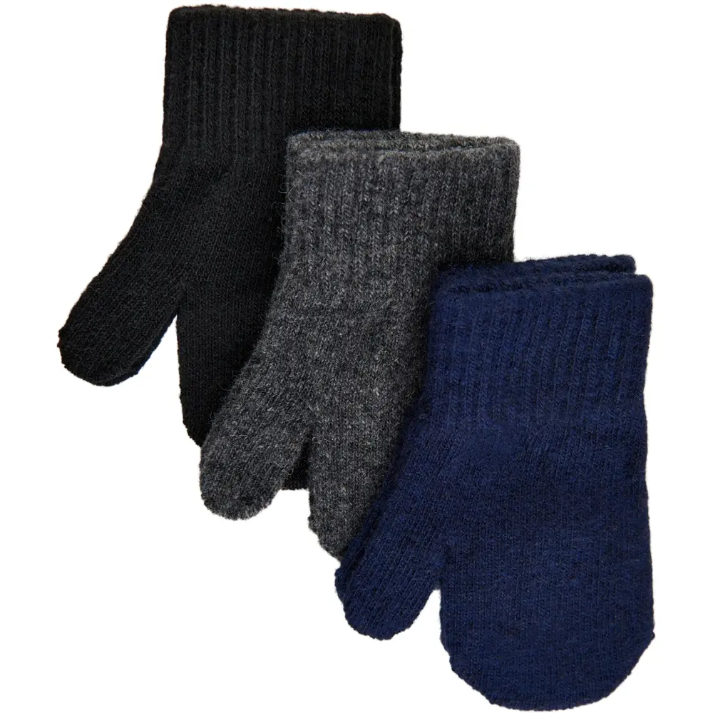 Magiska Vantar 3-pack - Blue Nights/Antrazite/Black Pack - 0-2 ÅR