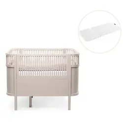 Växasäng 2i1 Baby & Juniorsäng och Madrass till Classic II - Birchbark Rose | Barnrum | BabyMode