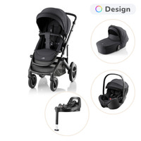 Britax Römer Smile 5Z Style Duovagn Inkl. Baby-Safe Pro Babyskydd Och Vario Base 5Z – Carbon Black