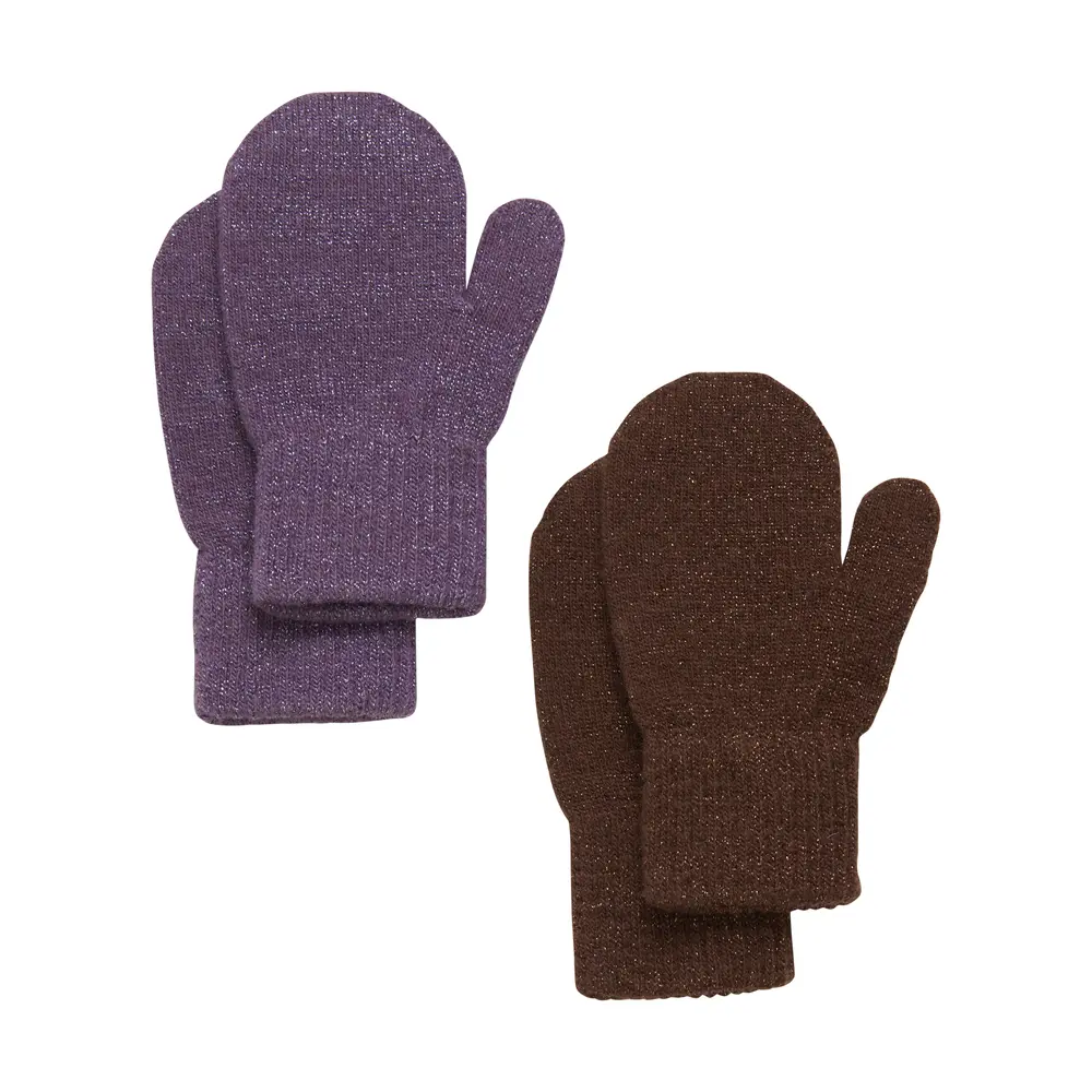 Glittriga Vantar 2-pack - 3-6 år | Barnkläder - Ull - Ullmössor, ullvantar och ulltossor | BabyMode