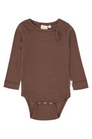 Petit Piao Stone Långärmad Body - Chestnut