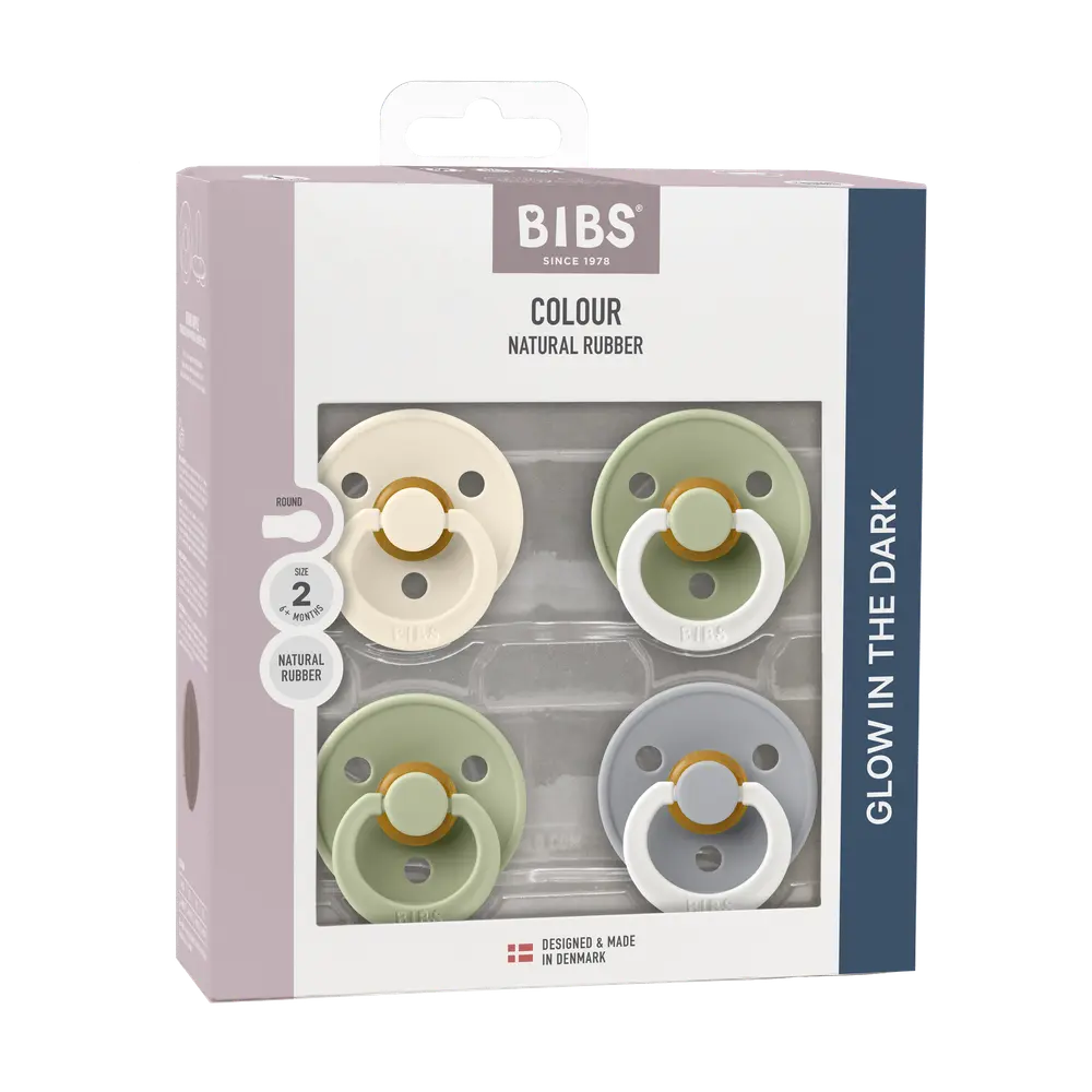 BIBS Nap Colour 4-pk Latex Str. 2 - Sage Glow Mix