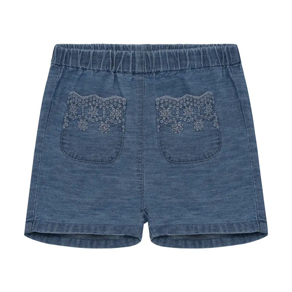 Chambray Shorts - Faded Denim - 56 | Barnkläder - Underdelar - Shorts | BabyMode