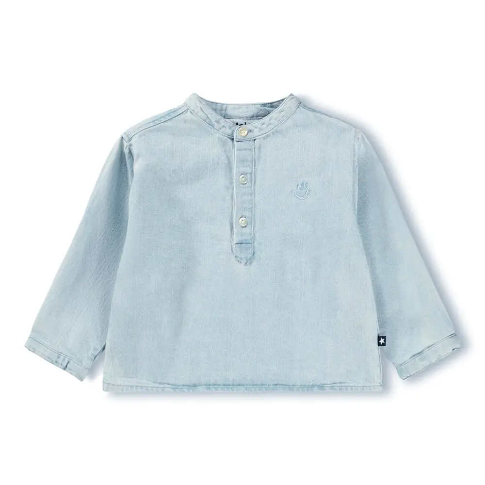 Enoz Skjorta - Misty Denim - 68 | Barnkläder - Toppar - Koftor, västar & tröjor | BabyMode
