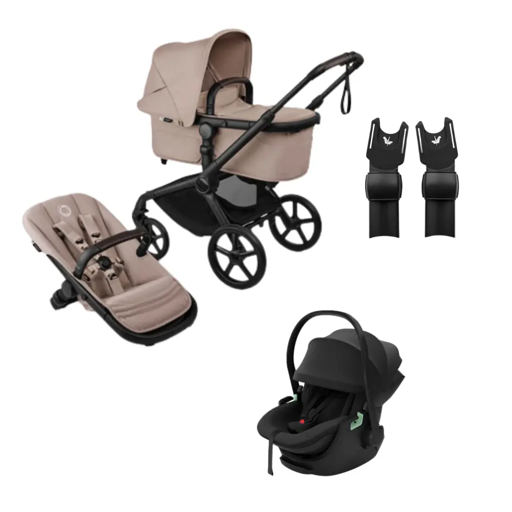 Bugaboo Fox 5 Renew Barnvagn+ Thule Maple Babyskydd inkl. adapter - Desert Taupe/Black | Barnvagnar - Barnvagnspaket | BabyMode