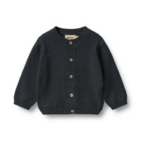 Stickat Kofta Björn - Navy