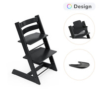 Stokke® Tripp Trapp Stol Bok Inkl. Babyset & Bricka - Black