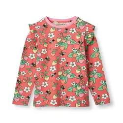 Langærmet bluse med jordbær - 534 | Kläder - Toppar - Blusar | BabyMode
