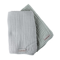 Skötunderlägg muslin, 2 pk.-Pearl Grey/Sage Green