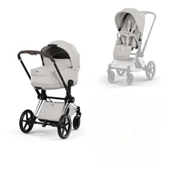 Cybex Priam Duovagn - Style - City Grey/Chrome Brown | Barnvagnar | BabyMode
