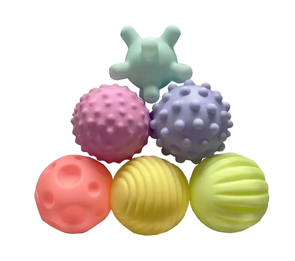 Aktivitetsboll med Färg & Struktur 6-pack | Leksaker - Babyleksaker - Aktivitetsbollar | BabyMode