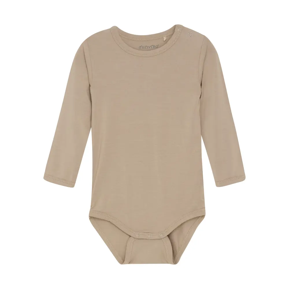 Långärmad Body - Simply Taupe - 80 | Barnkläder - Bodys & overaller - Långärmad body | BabyMode