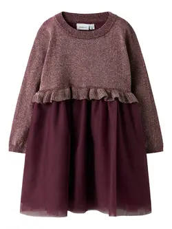 Refraja Stickad Klänning - Burgundy | Kläder - Toppar - Klänningar - Klänningar | BabyMode